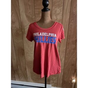 New Era Philadelphia Phillies Womens Red Short Sleeve Graphic‎ T-Shirt Small NWT